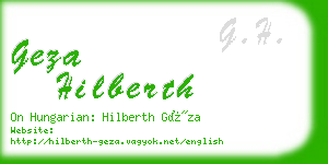 geza hilberth business card